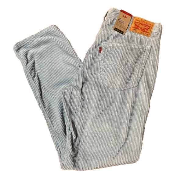 NWT Levi's 559 Relaxed Straight Men's Light Blue Striped Corduroy Pants Size 36 - Picture 1 of 12
